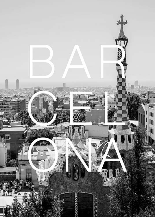 Barcelona B&W Poster / Blanco y negro con Desenio AB (3847)
