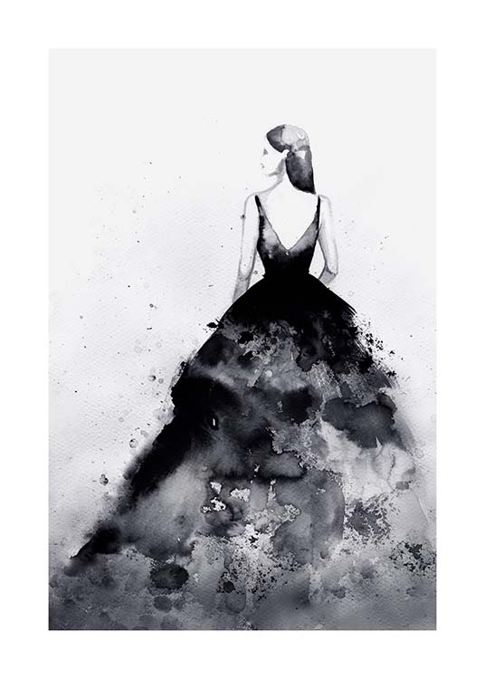 Dramatic Couture Poster / Blanco y negro con Desenio AB (3899)