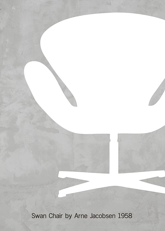 Swan Chair, Posters / Blanco y negro con Desenio AB (7067)
