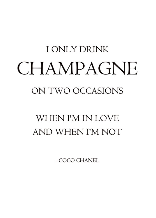 I Only Drink Champagne, Posters / Cuadros con texto con Desenio AB (7604)
