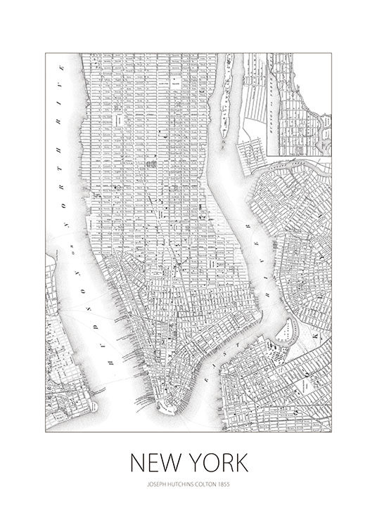 New York Map, Poster