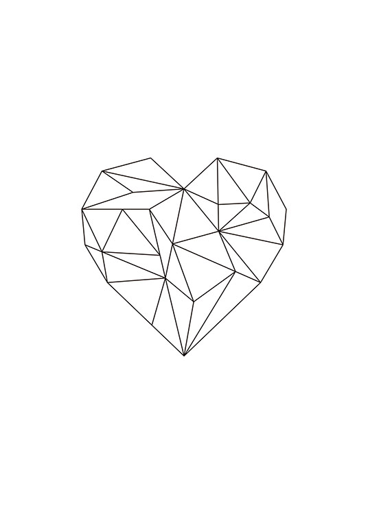 Geometric Heart, Poster / Diseño gráfico con Desenio AB (7816)