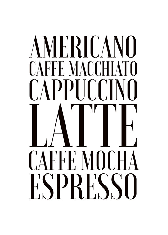 Coffee, Poster / Cuadros con texto con Desenio AB (7897)
