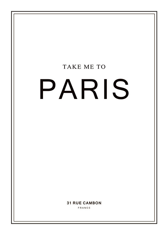 Take Me To Paris, Poster / Cuadros con texto con Desenio AB (7983)