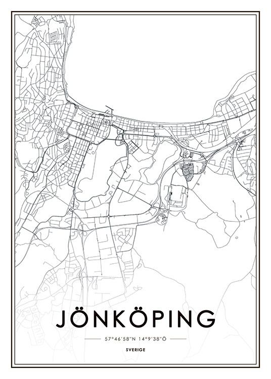 Jönköping, Poster / Blanco y negro con Desenio AB (8124)