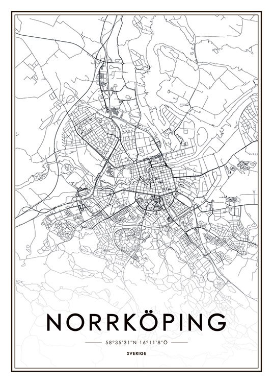 Norrköping, Poster / Blanco y negro con Desenio AB (8129)