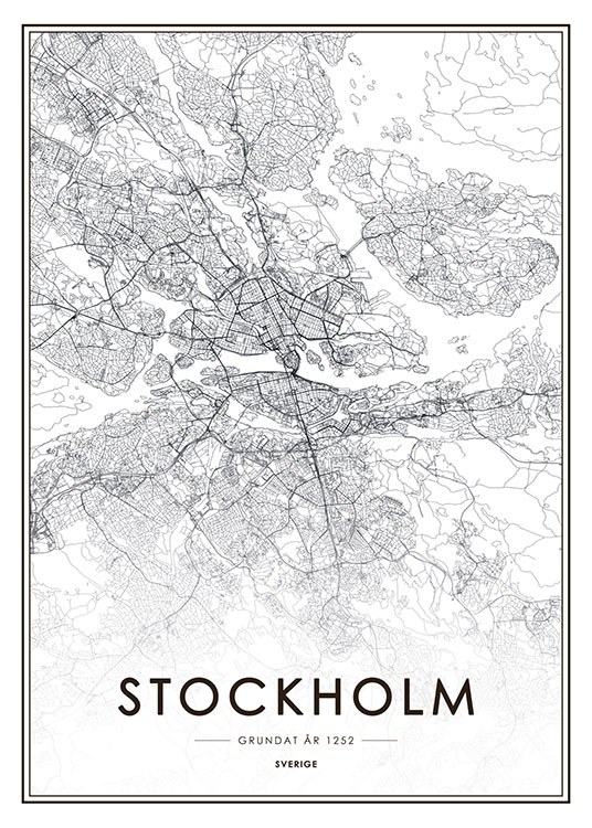 Estocolmo, Poster / Blanco y negro con Desenio AB (8131)