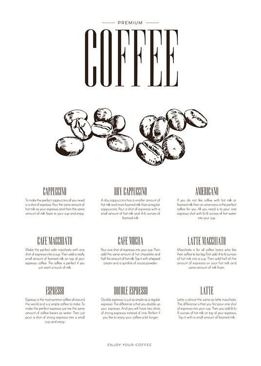 Coffee Type, Poster / Cuadros de cocina con Desenio AB (8231)