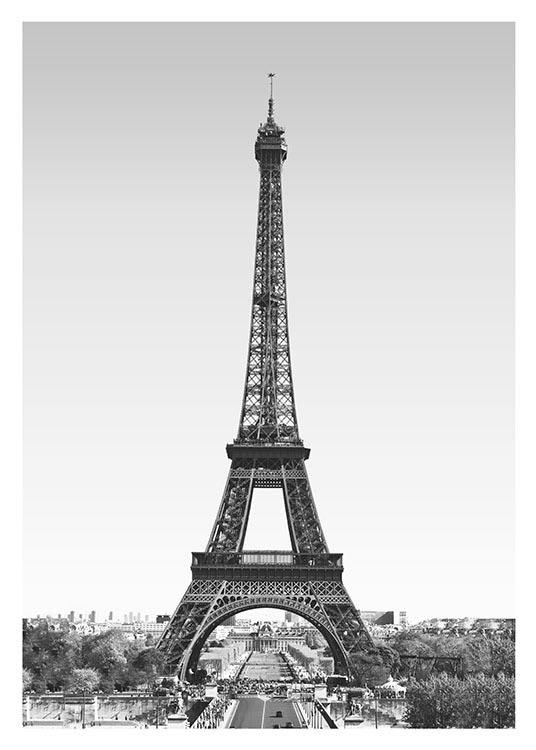 Eiffeltower, Poster / Blanco y negro con Desenio AB (8239)