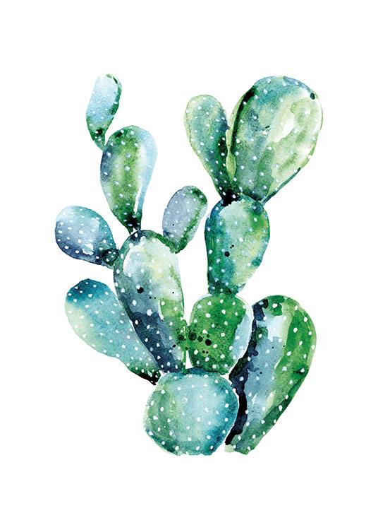 Watercolor Cactus, Poster