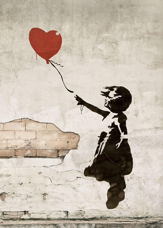 Girl With Love Balloon, Poster / Arte con Desenio AB (8448)
