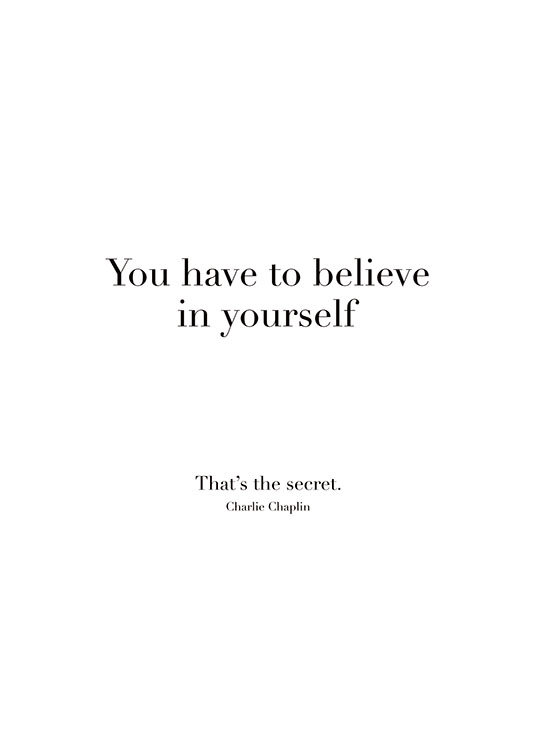 Believe In Yourself, Poster / Motivación con Desenio AB (8504)