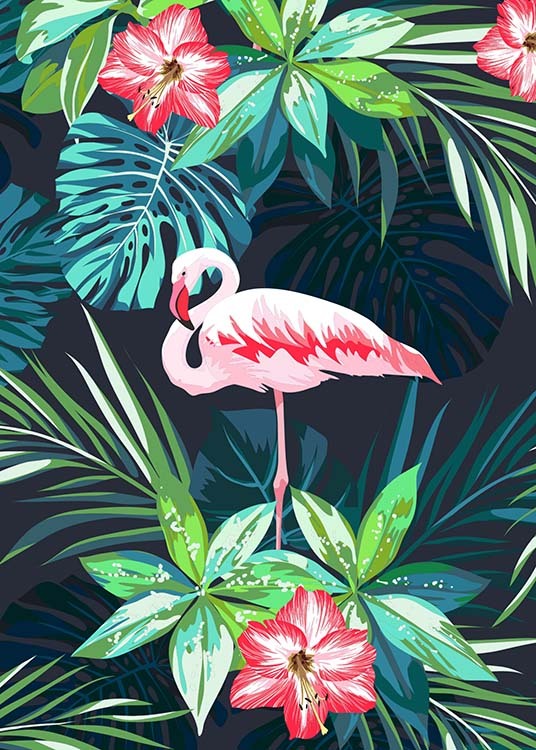 Flamingo In Paradise Poster / Arte con Desenio AB (8779)