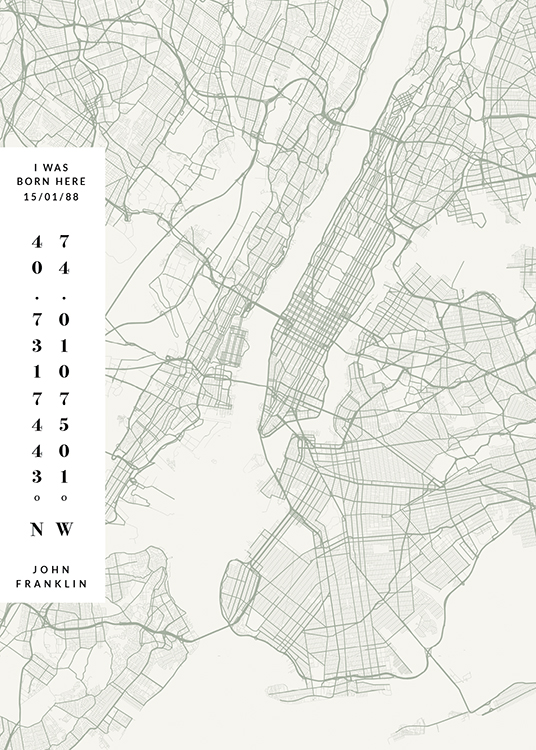  – Mapa de una ciudad en gris claro con una casilla con letras y números.