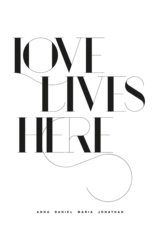 Love Lives Here No1 Personal Poster / Pósters personalizados con nombres con Desenio AB (pp0226)