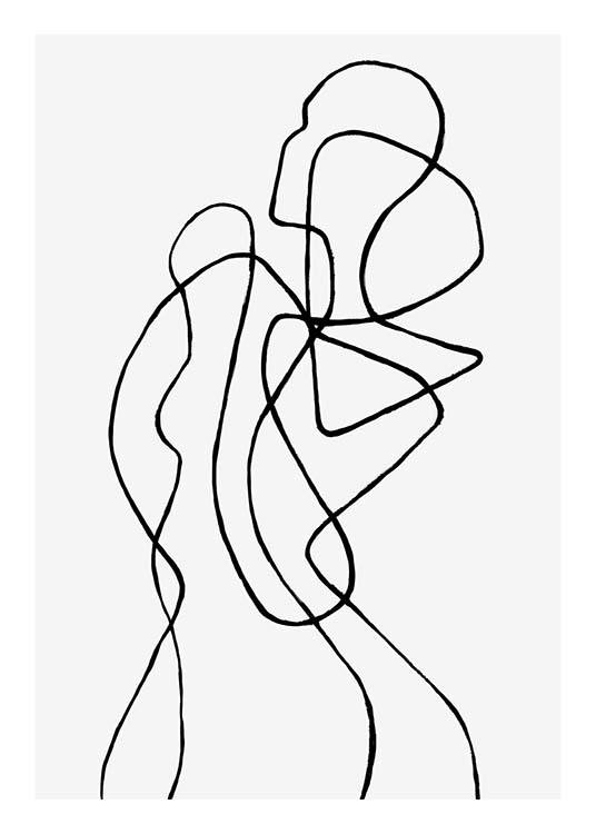  – Ilustración de un cuerpo abstracto realizado en arte de línea