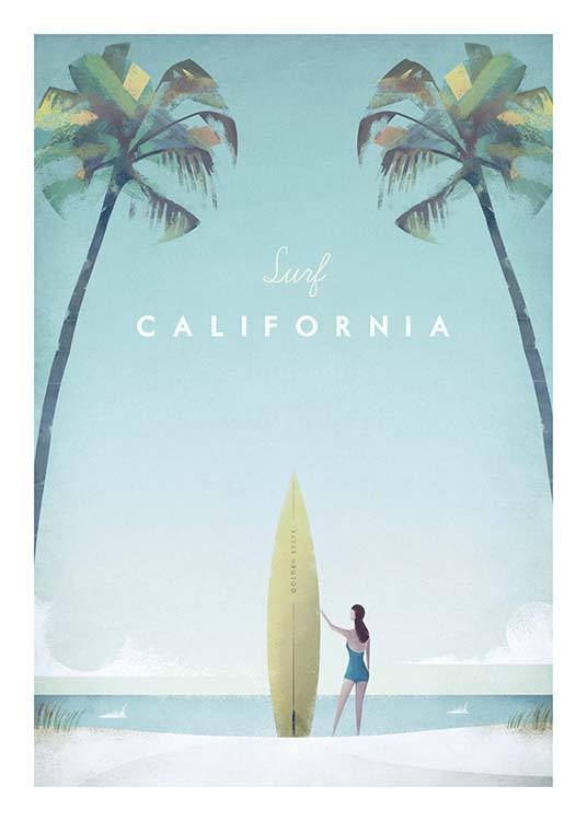 California Travel Poster / Vintage con Desenio AB (pre0008)