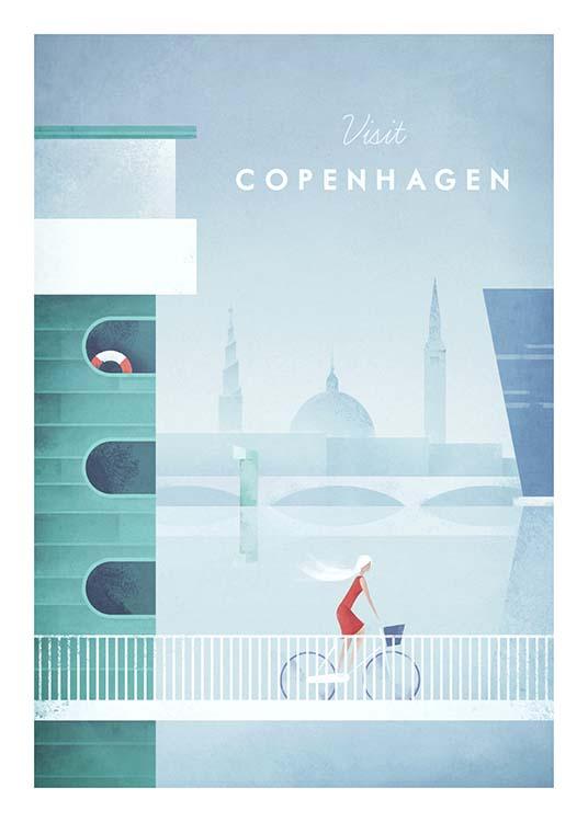 Copenhagen Travel Poster / Vintage con Desenio AB (pre0009)