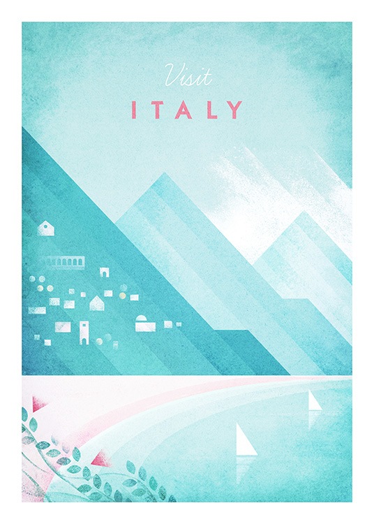 Visit Italy Poster / Vintage con Desenio AB (pre0042)