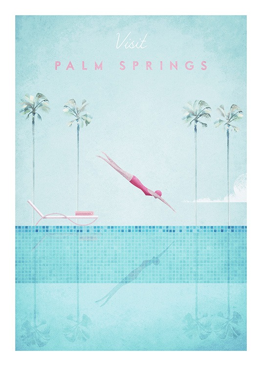 Visit Palm Springs Poster / Vintage con Desenio AB (pre0043)