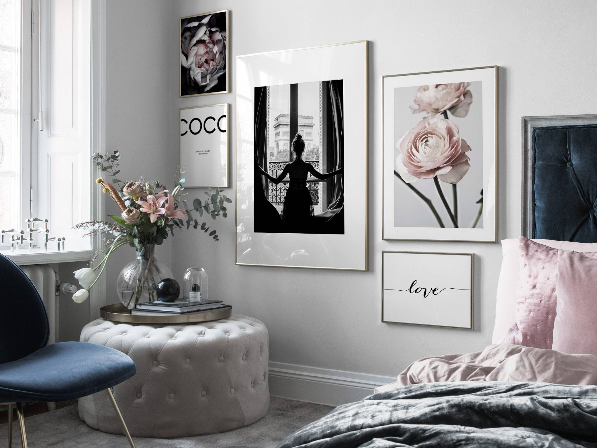 Romanticismo en tonos calmos y suaves materiales